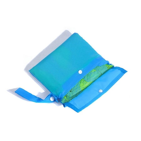 

ADVEN Storage Bag Compact Size Beach Supplies Mesh Design Sporting Equipment Tool Organizer Handle Pouch Sand Away Shell Container Green Bag/Blue Mesh