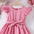 thumbnail image 5 of Solid Color Dress Summer Spring Dance Party Dresses Clothes #Z05 Pink 5-6 Years, 5 of 5