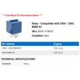 thumbnail image 2 of Relay - Compatible with 2004 - 2005 BMW X3, 2 of 2