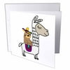 3dRose Funny Cute Sloth with Sombrero Riding White Llama Cartoon - Greeting Card, 6 by 6-inch