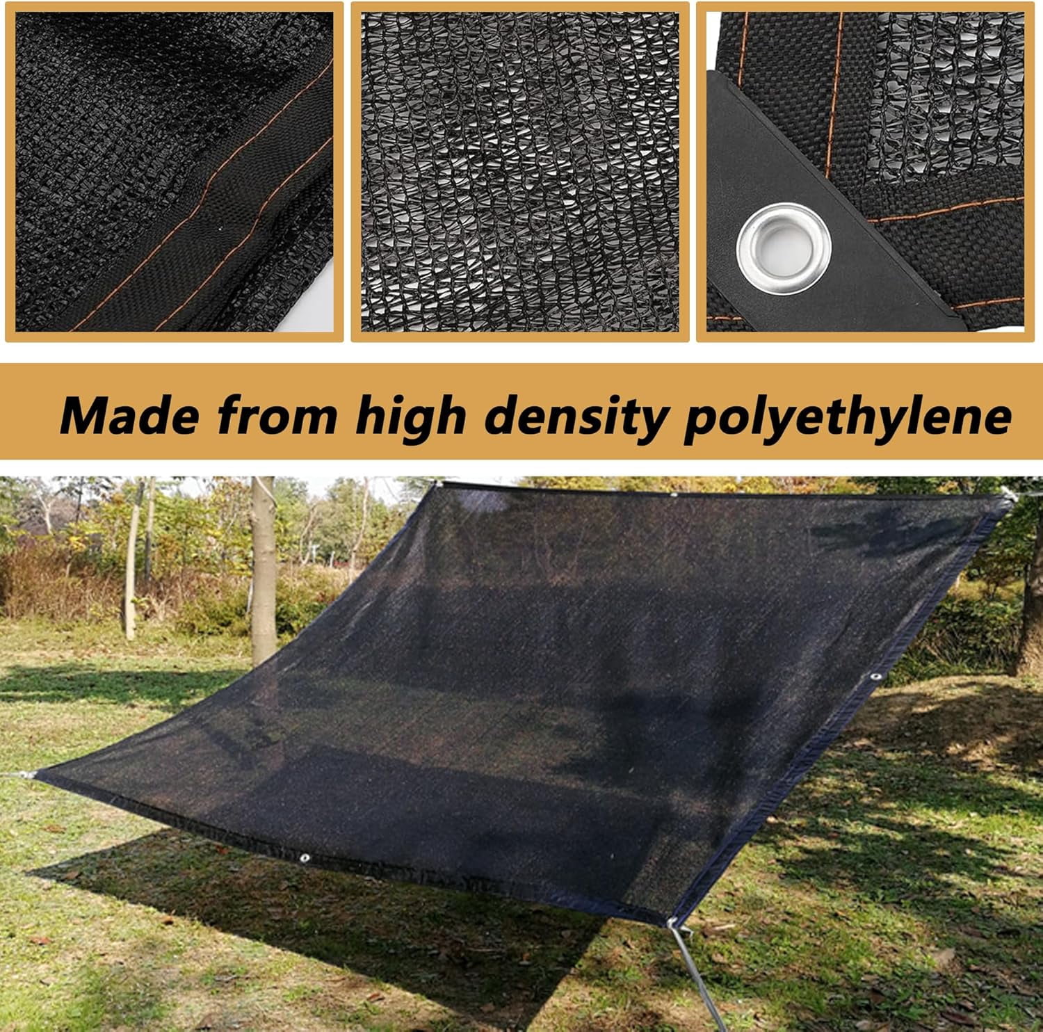 40% Shade Cloth for Plants: 13 × 26 FT Sun Shade Cloth Mesh Tarp with Grommets & Rope, Pool Leaf Net Cover- Sunshade Net Sun Screens for Patio, Pool, Garden, Yard, Greenhouse
