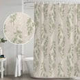 thumbnail image 5 of 60x72 Inch Shower Curtains for Bathroom, Green Botanical Fabric Bath Curtain Decor, Pastoral Elegant Spring Floral Rustic Waterproof Restroom Curtains Shower Set Accessories with 12 Hooks 60 Inch, 5 of 7