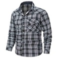 thumbnail image 7 of Mens Western Flannel Shirt Pearl Snap Long Sleeve Checkered Plaid Regular Fit Shacket Lightweight Christmas Jacket, 7 of 7
