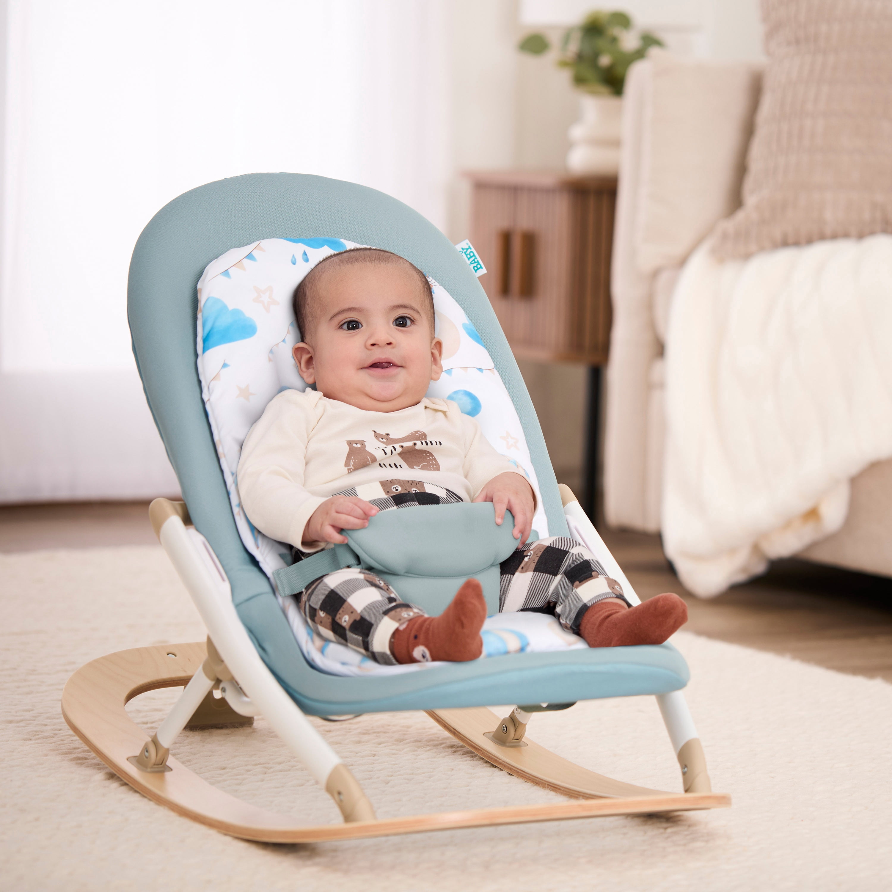 Dream On Me SleekSway Portable Rocker, Mint White