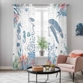 thumbnail image 4 of Blue Sea Turtle Kitchen Curtains Window Panels, Coastal Summer Beach Coral Seahorse Insulated Window Treatment Curtain, Grommet Curtains for Bedroom/Living Room/Bathroom, 2 Piece 42"Wx84"L, 4 of 8