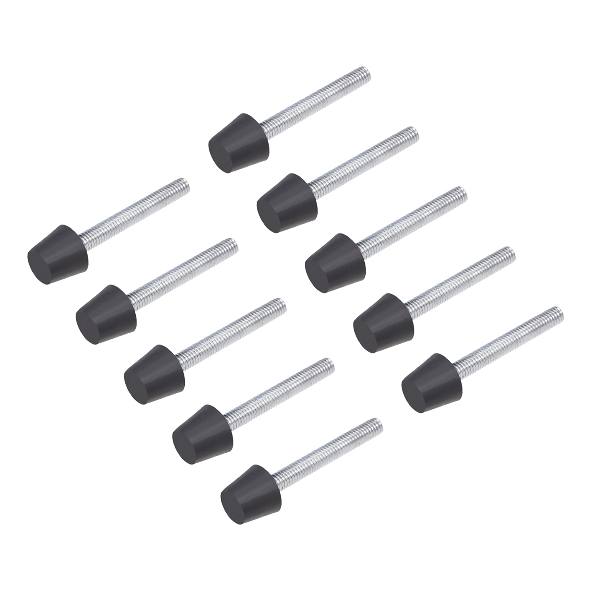 Toggle Clamp Foot Rubber Tip Carbon Steel M5x47mm 10pcs