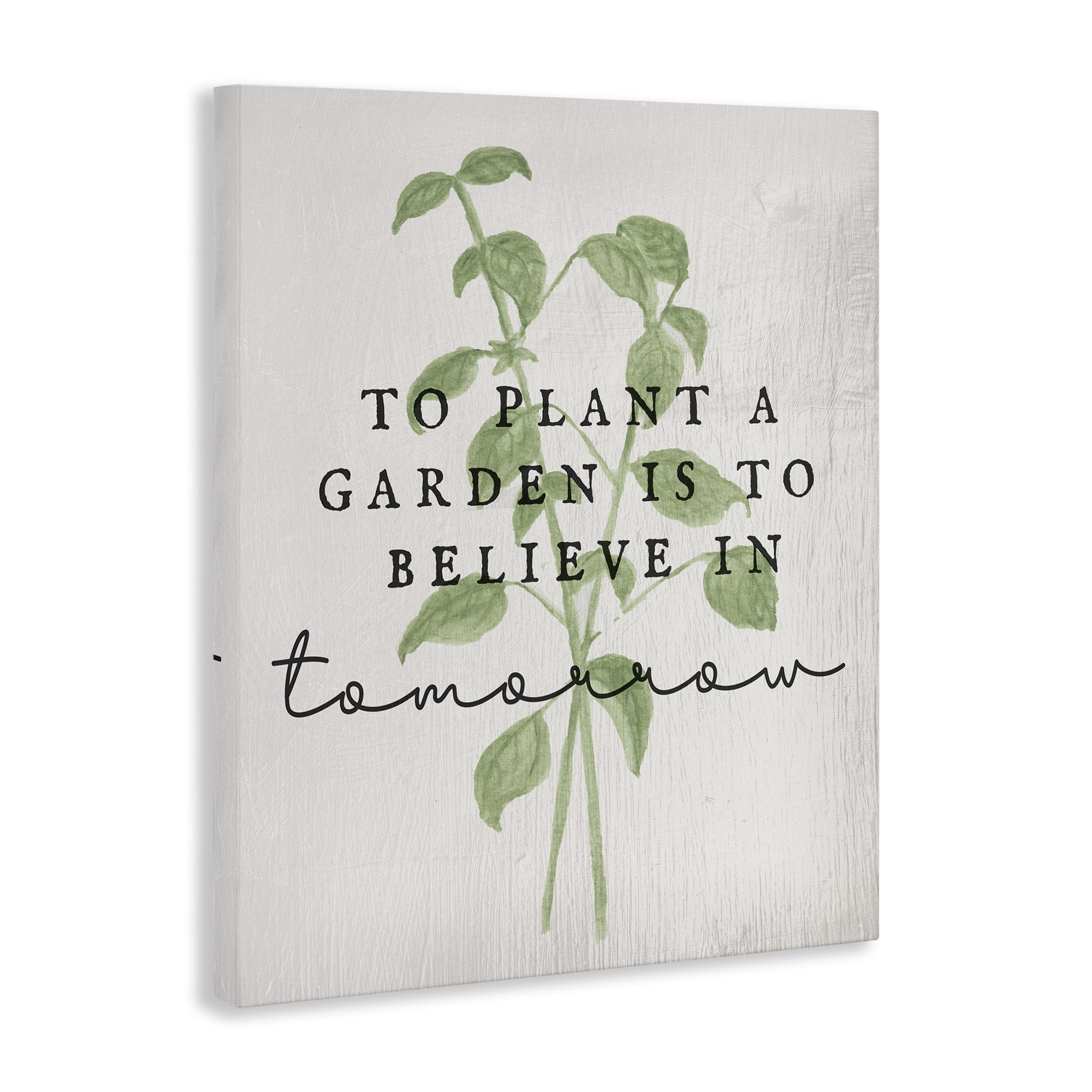 Stupell Industries Inspirational Garden Phrase Plants & Flowers Painting Wrapped Canvas Art Print Wall Art, 16 x 20