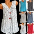 thumbnail image 2 of Womens Summer Loose Sleeveless Vest T Shirt Blouse Boho Lace Tops Plus Size, 2 of 3