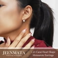 thumbnail image 6 of JeenMata Forever Heart 1.25 Carat - Moissanite - April Earrings in 18K White Gold Plating over Silver, 6 of 8