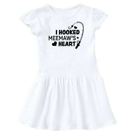 

Inktastic I Hooked Meemaw s Heart with Fishing Rod Gift Toddler Girl Dress