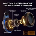 thumbnail image 4 of Gaming Headset Wired for PS5 PC PS4 Switch, Over Ear Gaming Headphones with Surround Noise Cancelling Mic/RGB/3.5mm for Xbox/Blue, 4 of 8