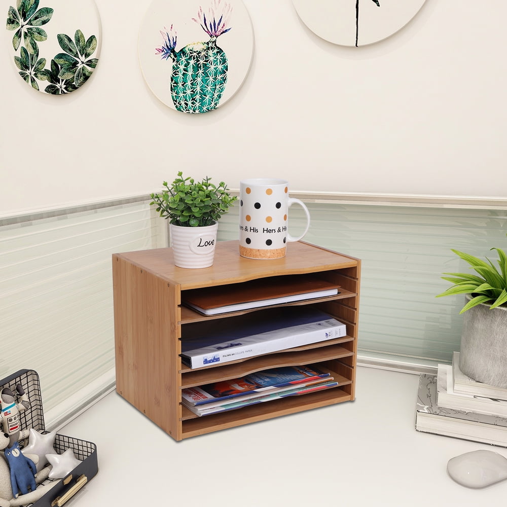 Desk File Sorter Organizer, Document Letter Mail Tray Sorter with 4