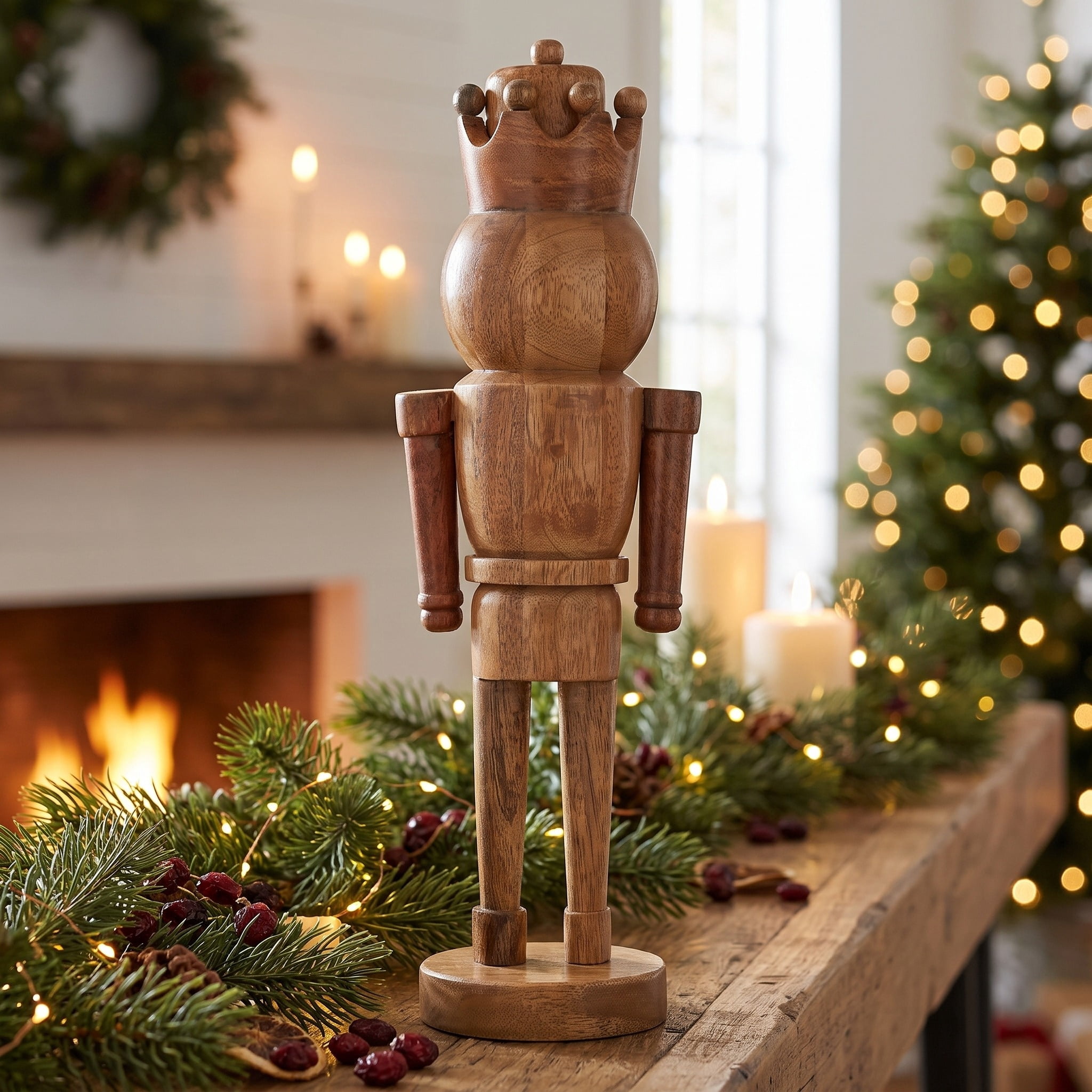 Wood Nutcracker Christmas Decoration, Brown, 16", by Holiday Time