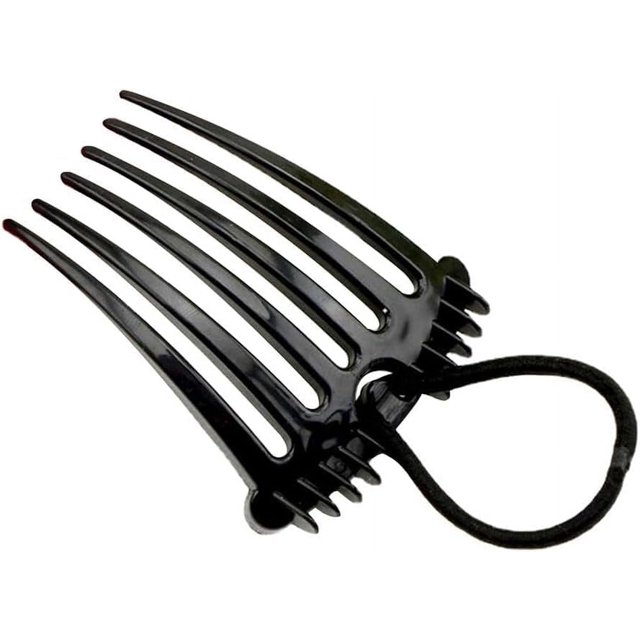 Peine bandette negro con banda elástica Cola de caballo Bump It Up Inserciones de volumen Peines Peine para el cabello esponjoso Herramienta de peinado con banda de goma elástica Peines para el cabell