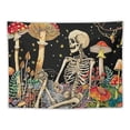 thumbnail image 5 of Shiartex Mushroom Skull Tapestry, Romantic Constellation Flower Plant Skeleton Tapestries Aesthetic Wall Hanging decor for Living Room Bedroom (Mushroom Skull, Multi Size) Painting, 5 of 6
