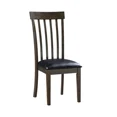 thumbnail image 4 of Espresso Finish Dining Chairs Set of 6, Black Faux Leather Upholstered Seat Wooden Kitchen Chairs, 4 of 7