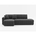 thumbnail image 5 of 104" Modular Sectional Sofa Couch, 3 Seat L-Shaped Sofa with Chaise, Backrests, Modern Upholstered Lamb Wool Left Facing Sofa for Living Room, Apartment, Office, Gery, 5 of 7