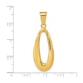 thumbnail image 3 of 14k Yellow Gold Teardrop Pendant Necklace for Women, Minimalist Modern Jewelry with Polished Finish, Lightweight Open Design for Everyday Elegance and Layering, 3 of 6