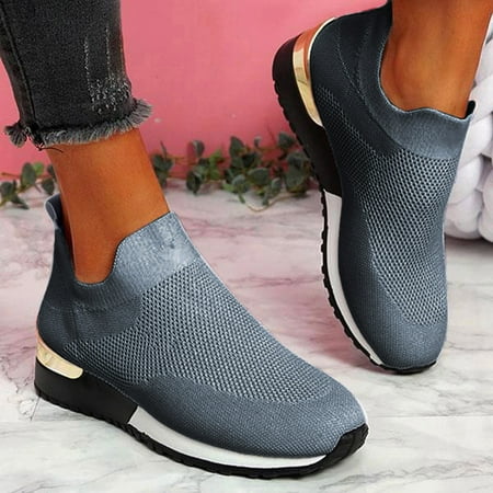 

HIBRO Women Outdoor Mesh Solid Color Sports Shoes Runing Breathable Shoes Sneakers