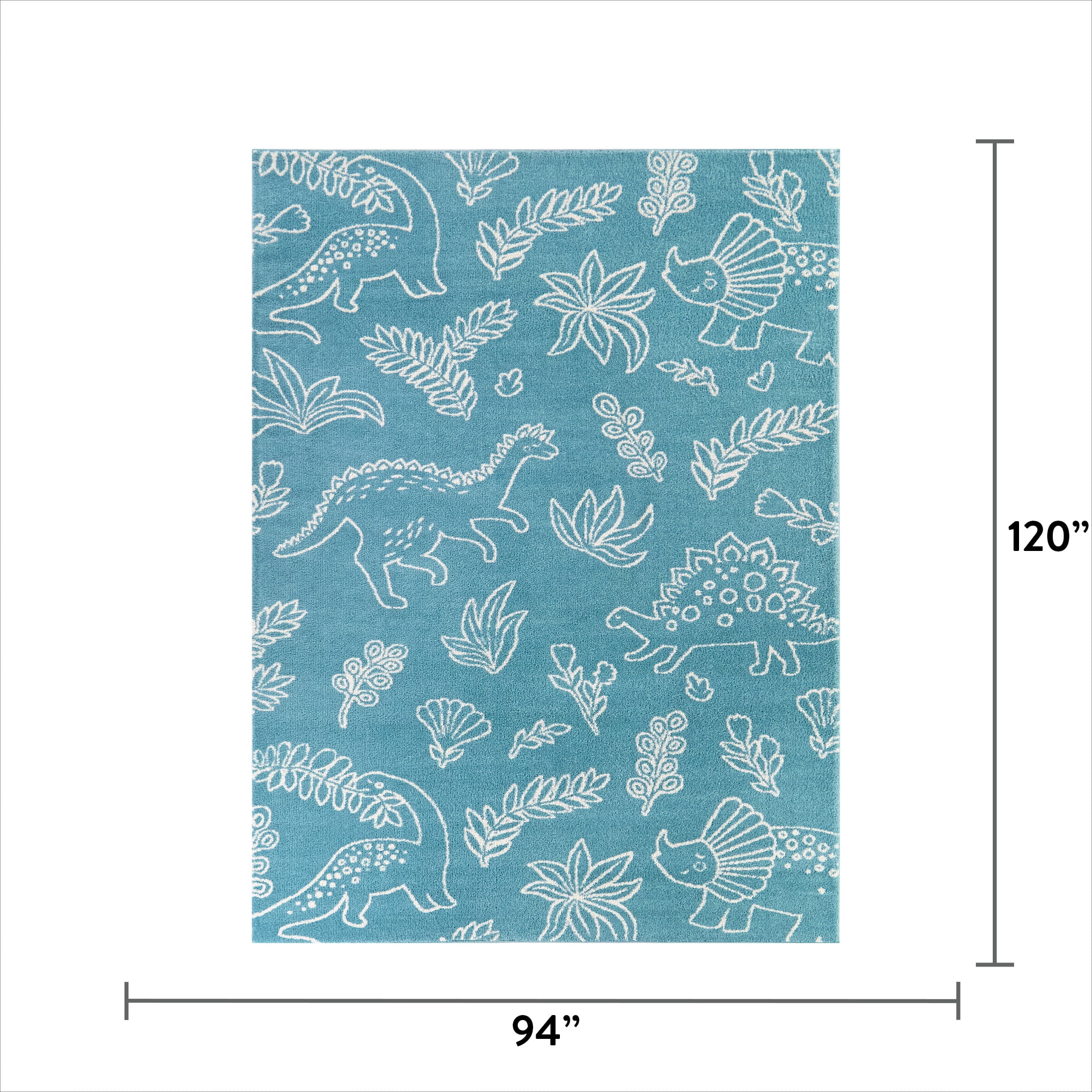 Mainstays Blue Dinosaur Indoor Rug, 7'10"W x 10'L