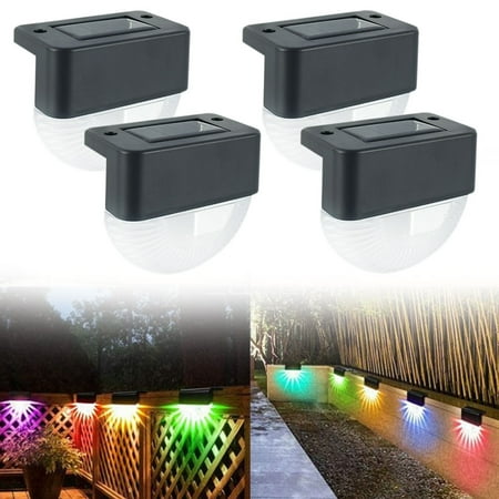 

Iraza Solar Deck Lights Waterproof Garden Step Lights LED Stair Lights Color Changing Fence Lamps Solar Powered Outdoor Lights Wall Lighting for