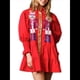 thumbnail image 1 of Vestido Camisero de Cascanueces para Mujer, con Brillo Navideño, Sudadera de Papá , Minivestido Tipo Suéter Rojo XL, 1 of 7