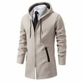 thumbnail image 4 of TFEOQRY Men's Hooded Casual Jackets Outwear Long Sleeve Hooded Overcoat White, 4 of 6
