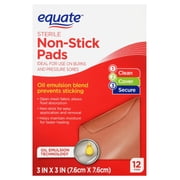 Equate Sterile Non-Stick Pads, 3" x 3", 12 Count