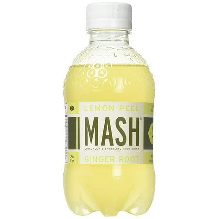 MASH 20 oz Plastic Bottle Lemon Peel + Ginger Root, 12 (Best Way To Store Ginger Root)