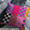 thumbnail image 2 of Castle Fairy Teenager Geometric Plaid Fabric by the Yard 2 Yards,Colorful Lattice Room Decor Fabric by the Yard,Abstract Minimalist Sewing Fabric,Lightweight Room Decor, 2 of 6