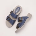 thumbnail image 1 of Sandalias de cuña de correa de doble hebilla sandalias de verano cómodas sandalias de vestimenta de punta abierta se deslizan para mujeres, 1 of 9