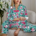 thumbnail image 6 of Honeii Excavator print Women's Pajama Sets Long Sleeve Button Down Sleepwear Nightwear Soft Pjs Lounge Sets-X-Large, 6 of 7