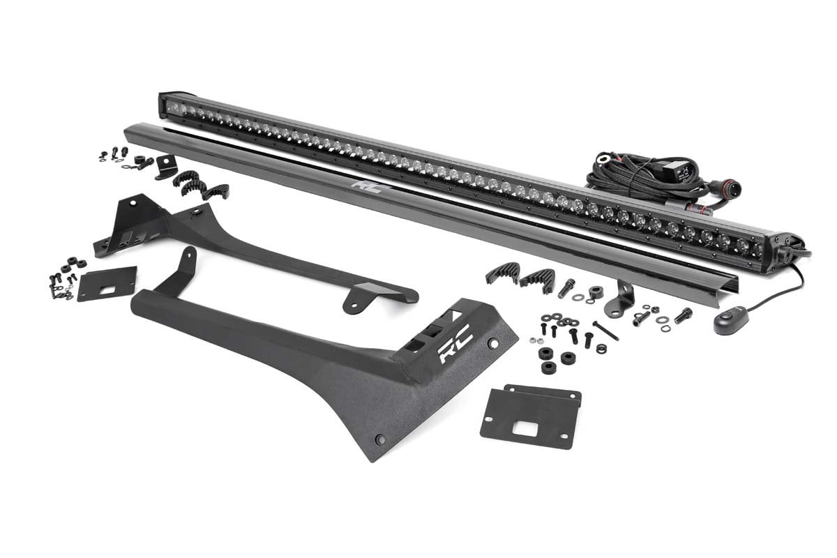 Rough Country 50 LED Upper Windshield Kit for 18-22 Jeep JL/JT 70065 Black 