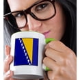 thumbnail image 2 of 3drose, Photo of Bosnia N Herezegovina Flag Button, 11oz Two-tone Green Mug, 2 of 6