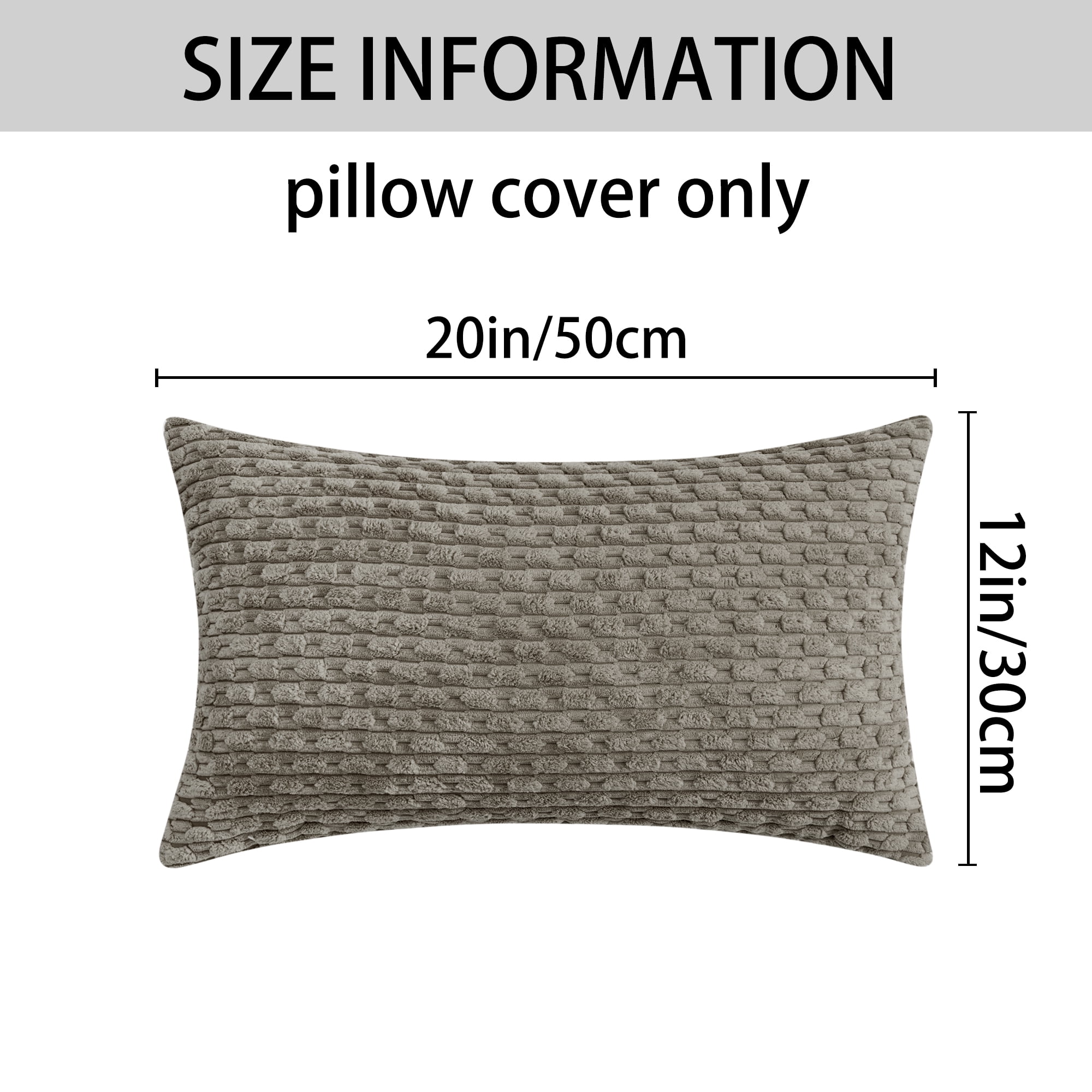 Unique Bargains 2Pcs Decorative Throw Pillow Covers for Sofa Grey 12" x 20"