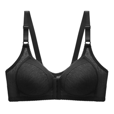 

Youmylove Women Bra Brassiere Bralette Everyday Large Size Thin Style Wireless Front Buckle Wrap Up Anti Sagging Collar Bra
