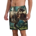thumbnail image 2 of Balery Green Forest Dinosaur Traje de Baño Estilo Hawaiano para Hombre, Shorts de Secado Rápido con Bolsillos-Large, 2 of 6