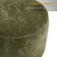 thumbnail image 4 of Zesthouse 22.6" Wide Round Ottoman, Modern Ottoman Coffee Table for Living Room, Chenille Fabric Couch Foot Rest, Upholstered Footstool for Makeup Room, Bedroom, Entryway, Green, 4 of 9