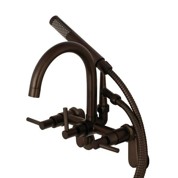Aqua Vintage AE8155DL Wall Mount Tub Filler with Hand Shower, Oil Rubbed Bronze - 5.13 x 6.94 x 8.31 in.