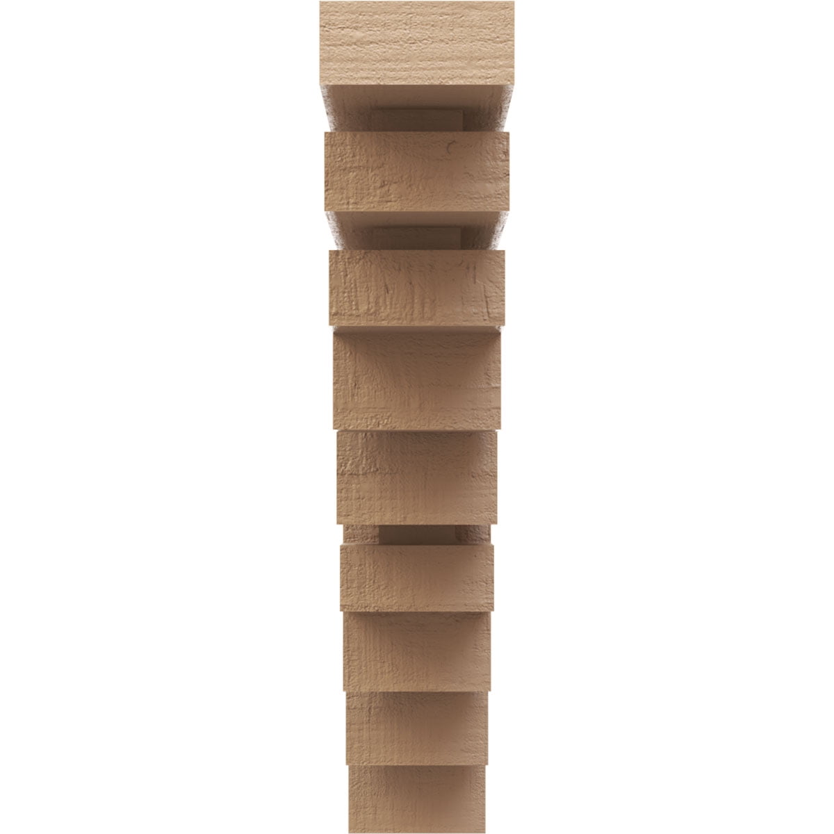 2"W x 10"D x 10"H Thin Landon Rough Cedar Woodgrain TimberThane Corbel, Primed Tan