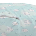 thumbnail image 3 of Cartoon Pouf Cover with Zipper, Continuous Abstract Sky Pattern with Clouds and Birds, Soft Decorative Fabric Unstuffed Case, 30" W X 17.3" L, Blue Purpleblue, by Ambesonne, 3 of 5