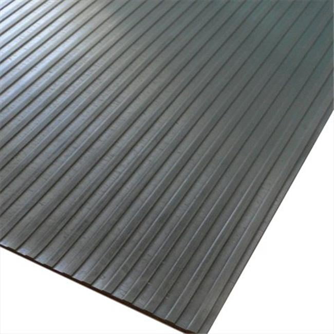 Wide Rib Corrugated Rubber Roll Floor Mat 96 x 48 x 0.13 in