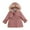 Hot Pink, variant on Aoochasliy Coats for Girls Casual Toddler Winter Hoodie Cute Trendy Solid Color Keep Warm Cotton Clothes Thick Coat