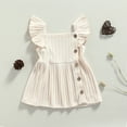 thumbnail image 5 of Douhoow Summer Infant Baby Girls Dress Casual Solid Princess Square Collar Fly Sleeve Dress, 5 of 8