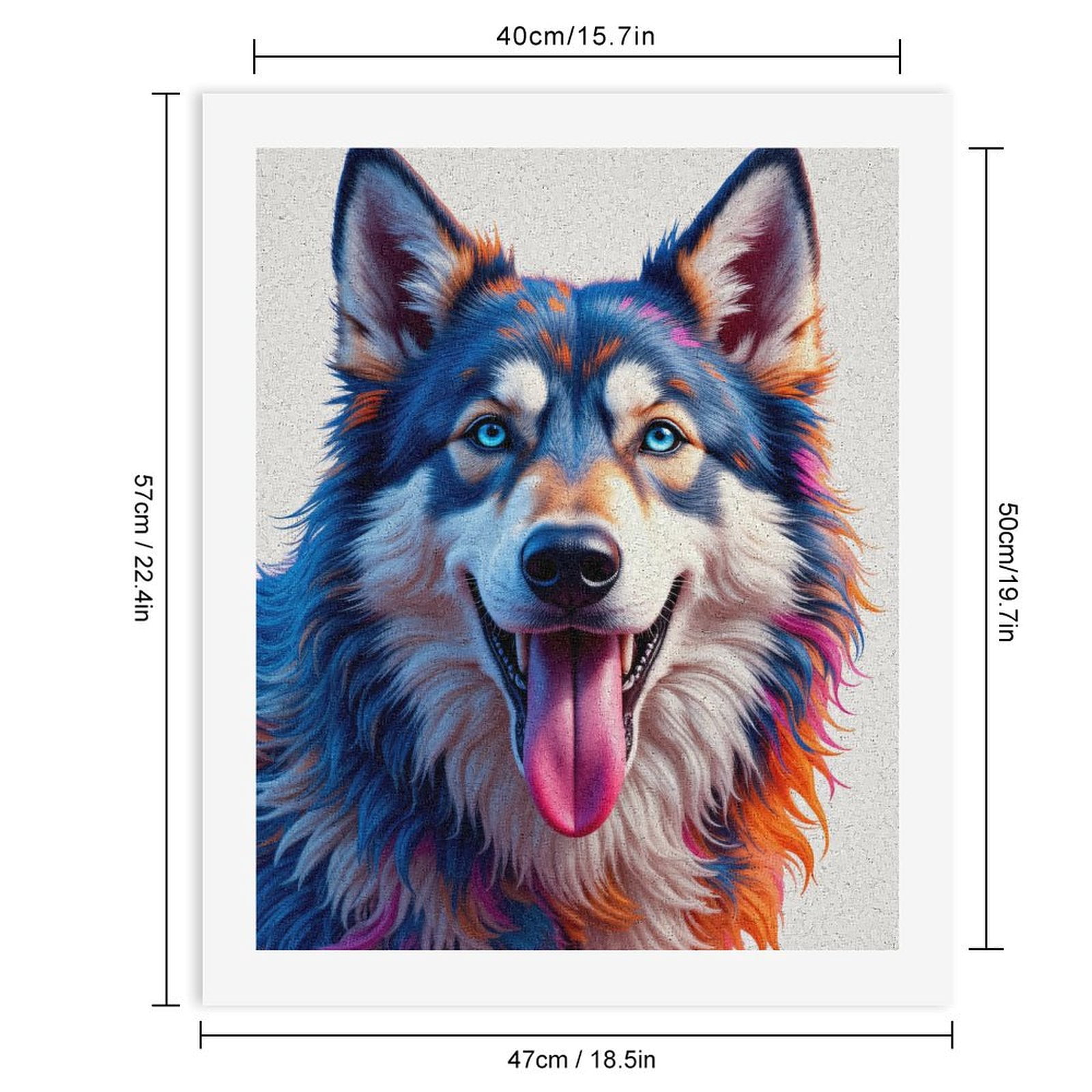Paint By Numbers Kit for Adults Beginner - Colorful Vibrant Dog Portrait Art DIY Canvas Painting Kits for Adults, Frameless Paint By Number for Adults for Home Wall Decor 16x20 Inch