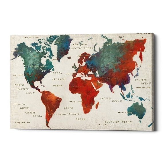 Epic Graffiti "Colorful World I" by James Wienes, Giclee Canvas Wall Art, 18"x26" 40"x60"