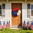 thumbnail image 4 of ZhangC 17.7 Inch Patriotic Red White Blue Tinsel Wreath, Star Decorated Fourth of July Wreath for Front Door, Independence Day, Memorial Day, Veterans Day Wall Porch Decor, 4 of 7