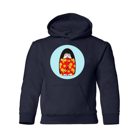 Sunflower Kokeshi Doll Hoodie Juniors -Image by Shutterstock, Large