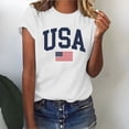 thumbnail image 2 of MESSIYO Shirts for Women Graphic Tees for Women oversized summer tops for women cute graphic tees for women women blouses USA Flag Tee Shirt For Short Sleeve American Proud T Shirt Tops White L, 2 of 6