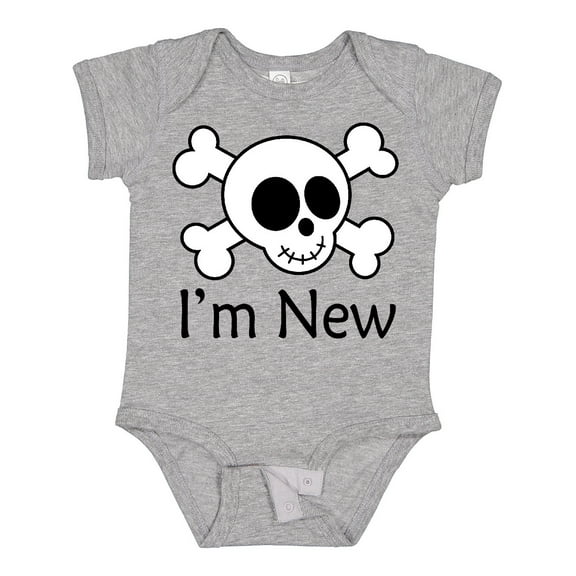 Inktastic I'm New Cute Skull Baby Boys or Girls Baby Bodysuit